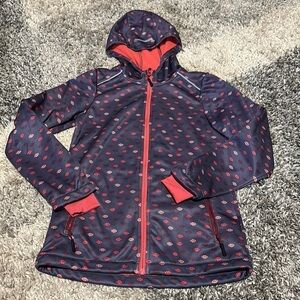 Crivit Ski Snow Winter Hooded Pink Gray Reflective Jacket Size 10-12Y